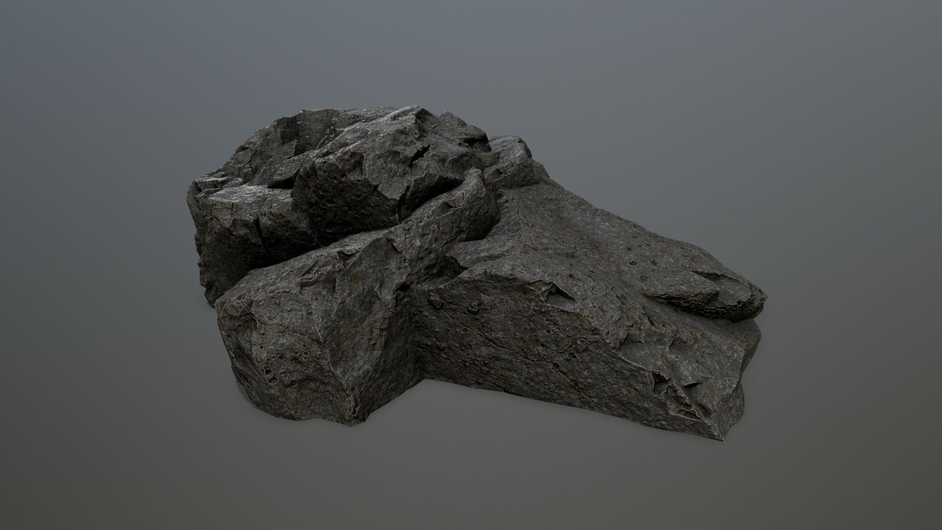 rock set Low-poly 3D model_1