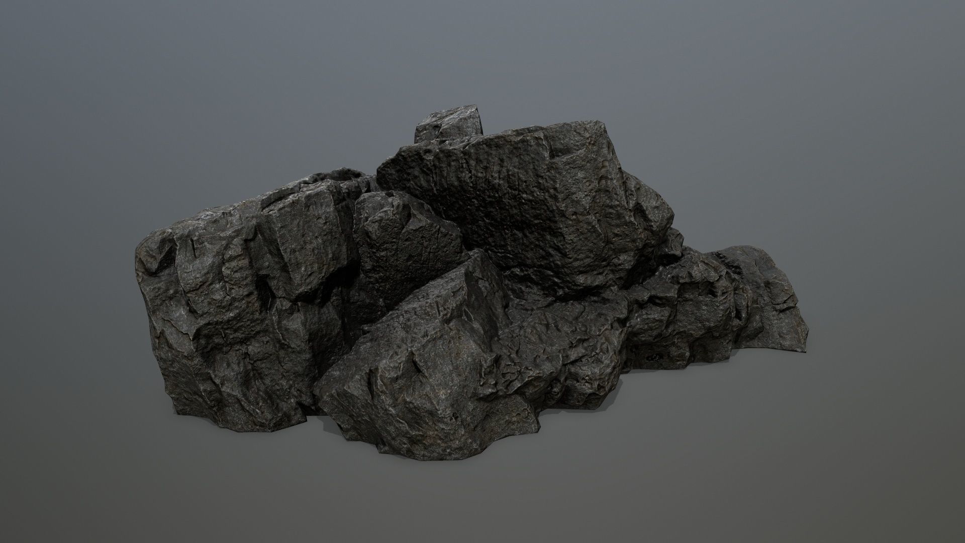rock set Low-poly 3D model_4
