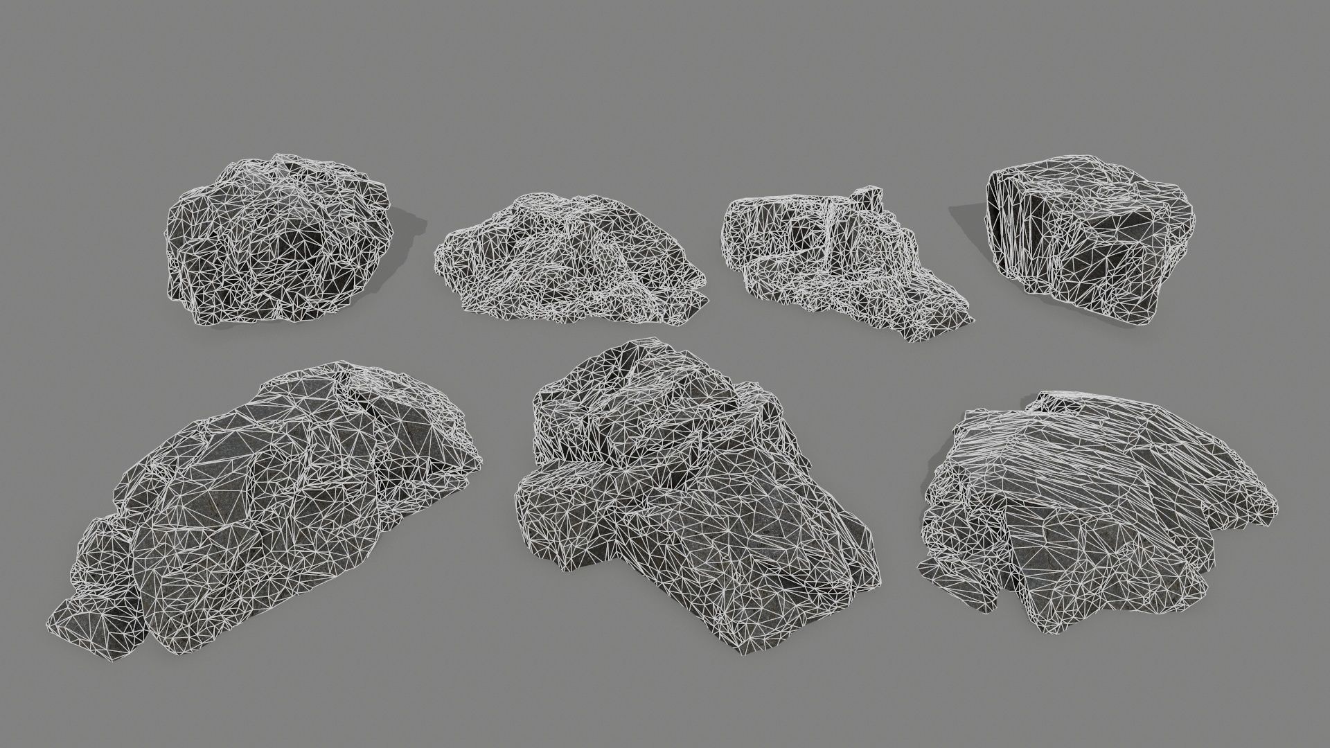 rock set Low-poly 3D model_15