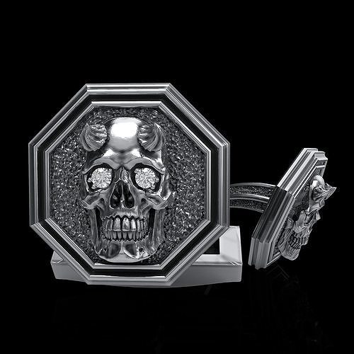 skull cufflinks 3D print model