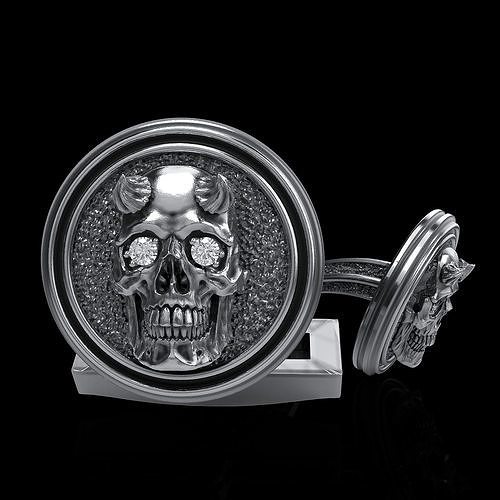 skull cufflinks 3D print model