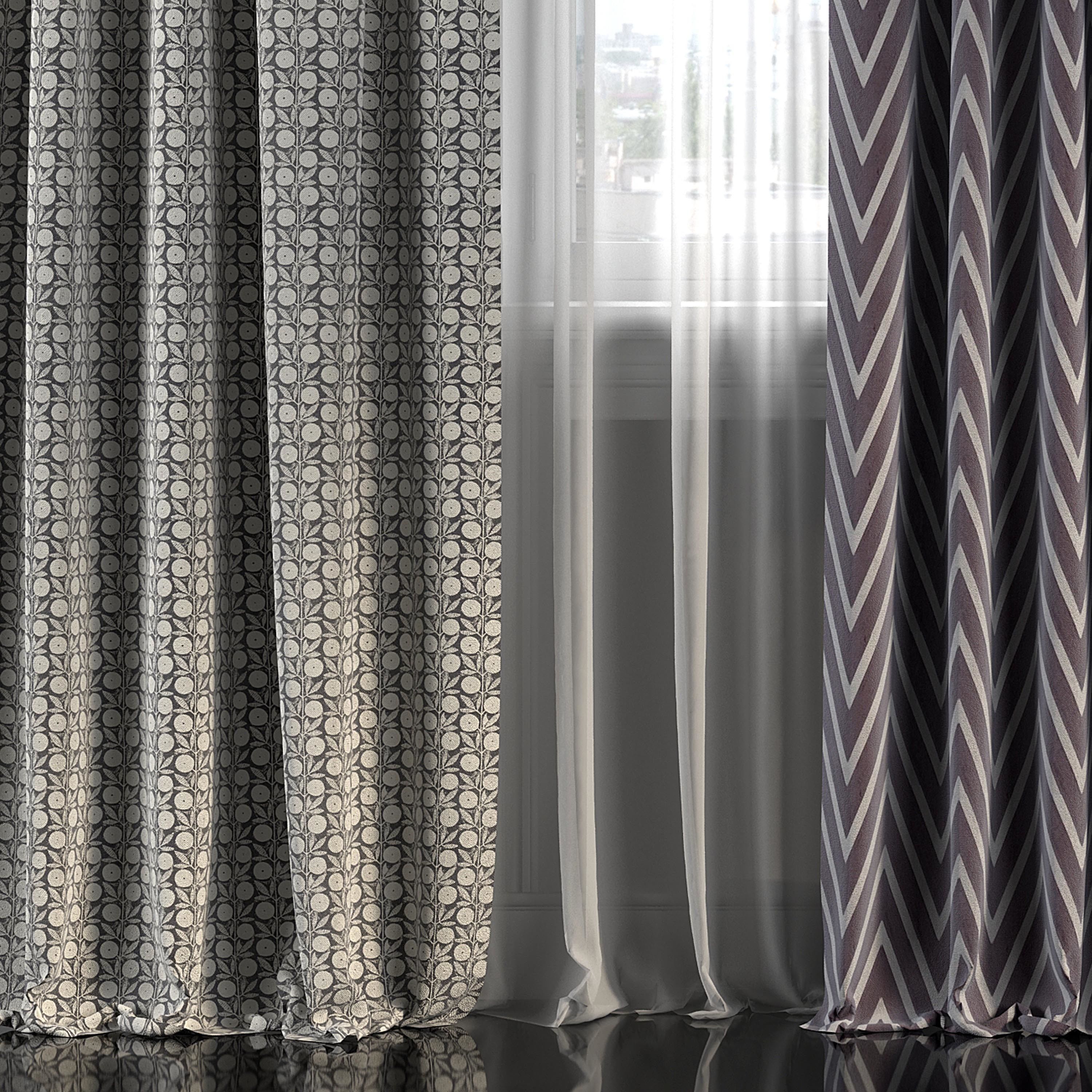 Curtain Set 203 3D model_2