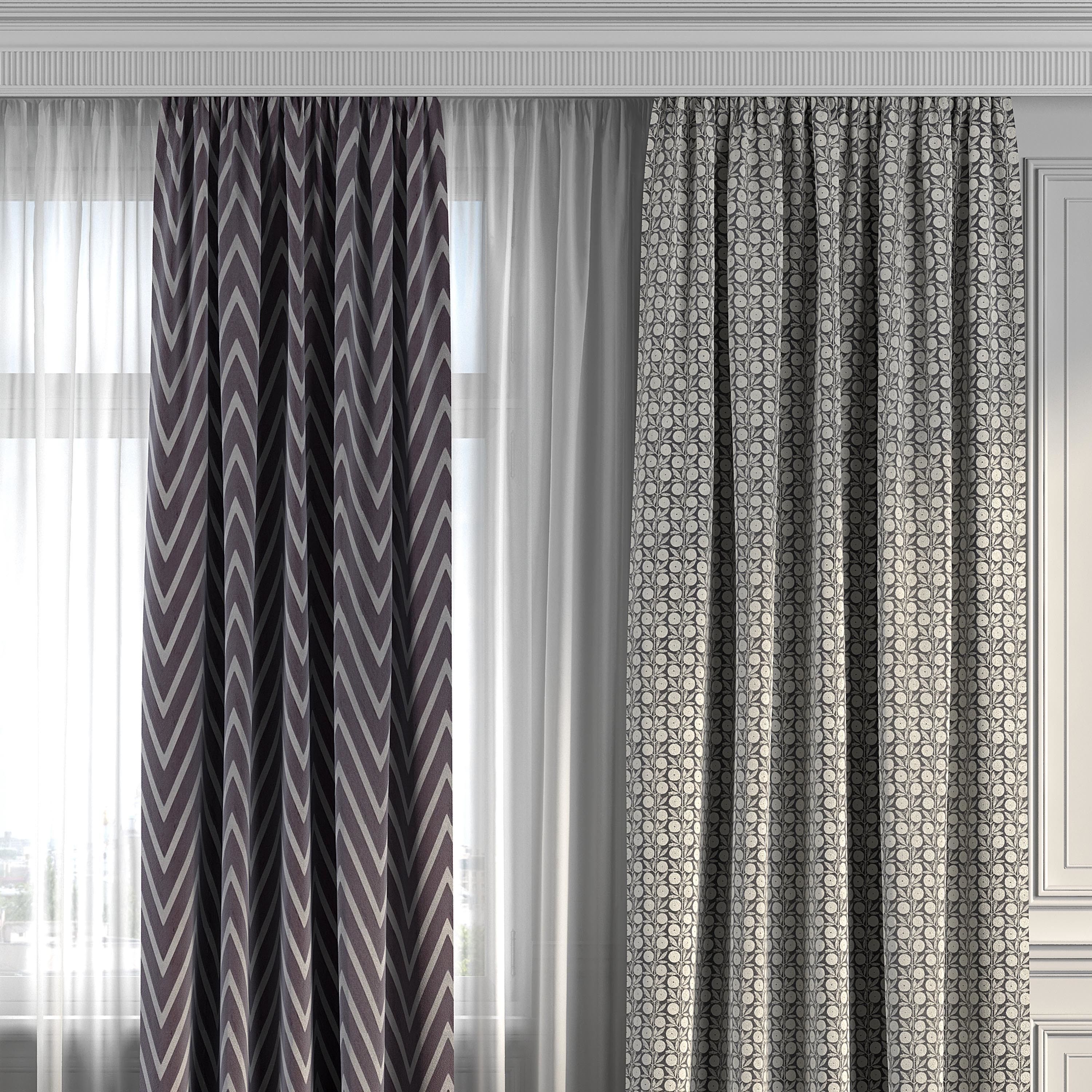 Curtain Set 203 3D model_1