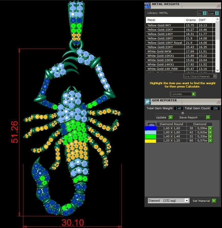Scorpion pendant 3D print model_4