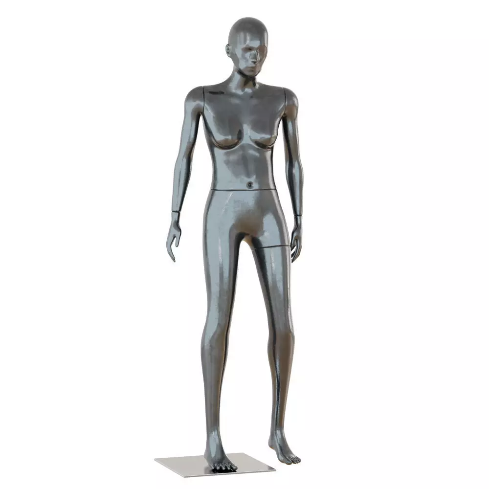 Black Standing Female Mannequin 3D model_0