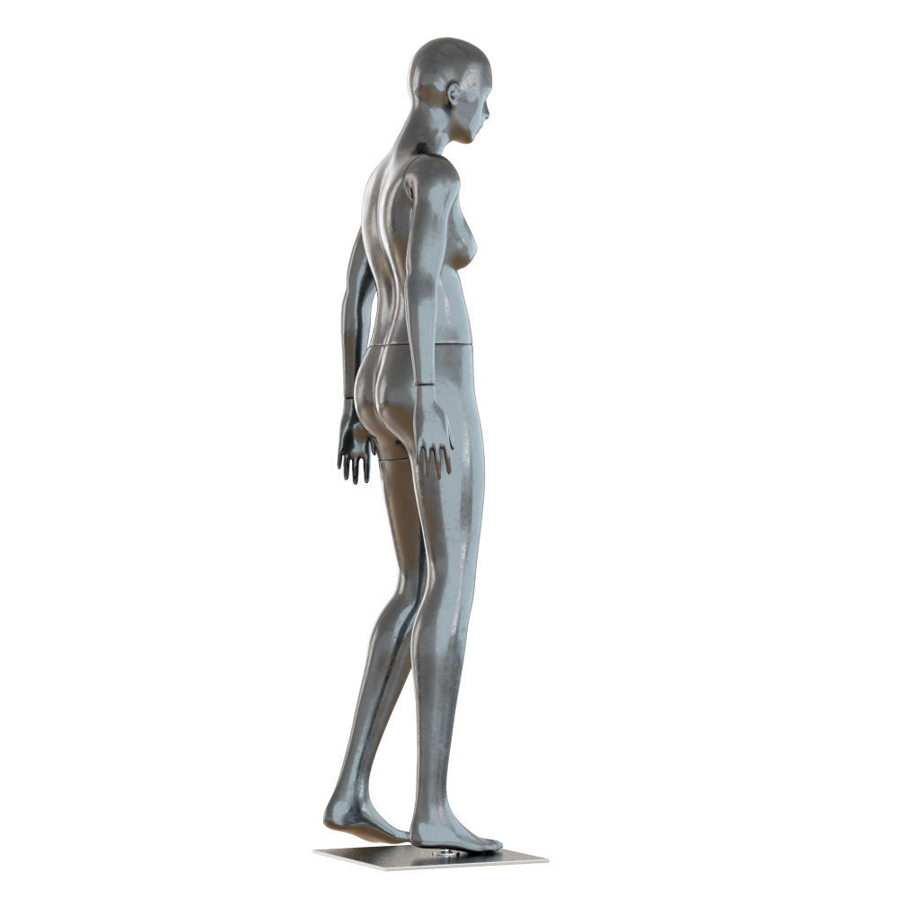 Black Standing Female Mannequin 3D model_5