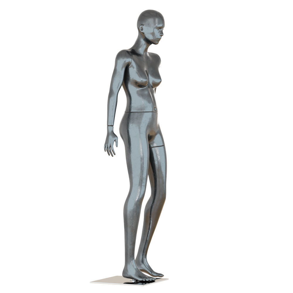 Black Standing Female Mannequin 3D model_1