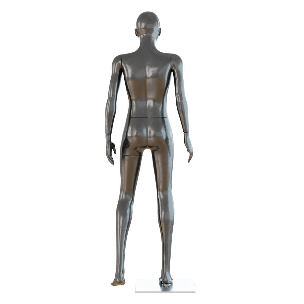 Black Standing Female Mannequin 3D model_3