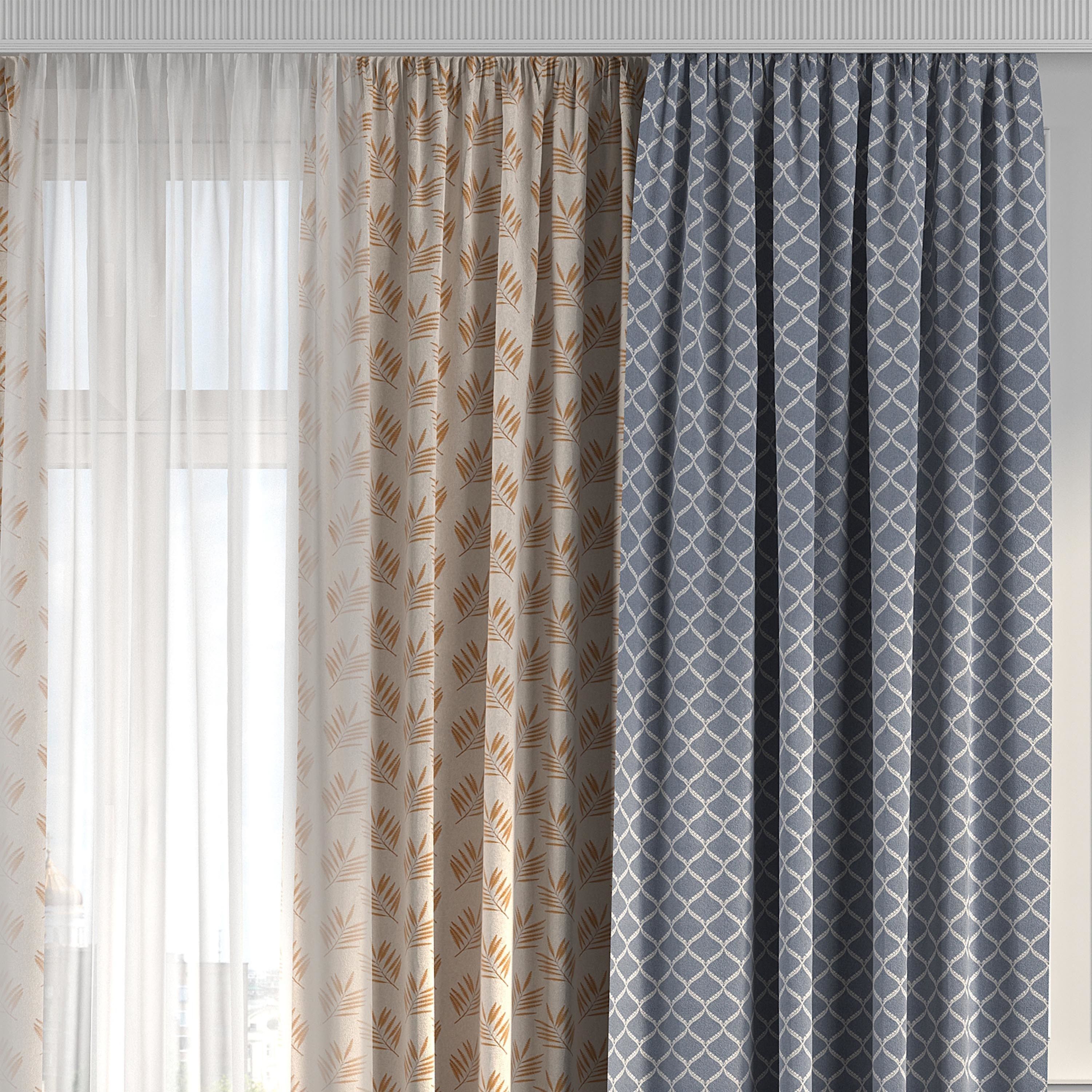 Curtain Set 206 3D model_1