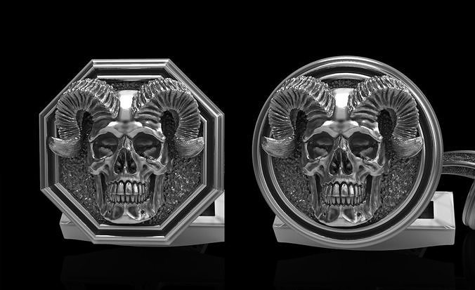 skull cufflinks 2 3D Model Collection