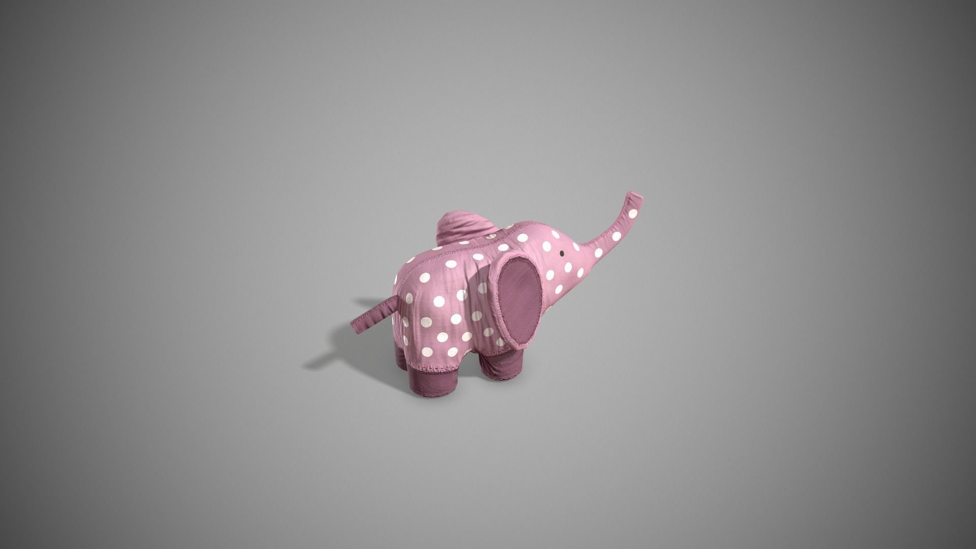 Rag Elephant Toy Low-poly 3D model_5