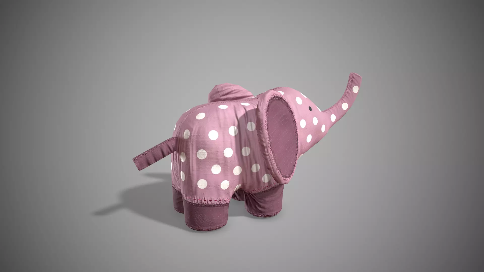 Rag Elephant Toy Low-poly 3D model_0