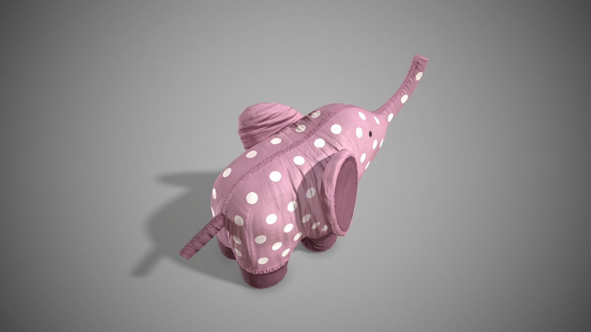 Rag Elephant Toy Low-poly 3D model_3