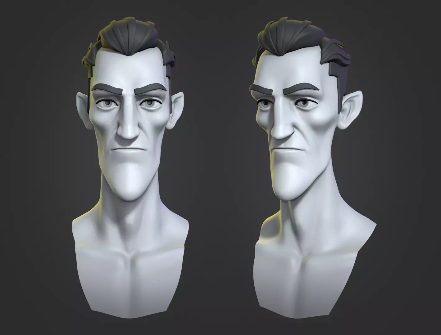 Cartoon Dracula base mesh 3D model_0