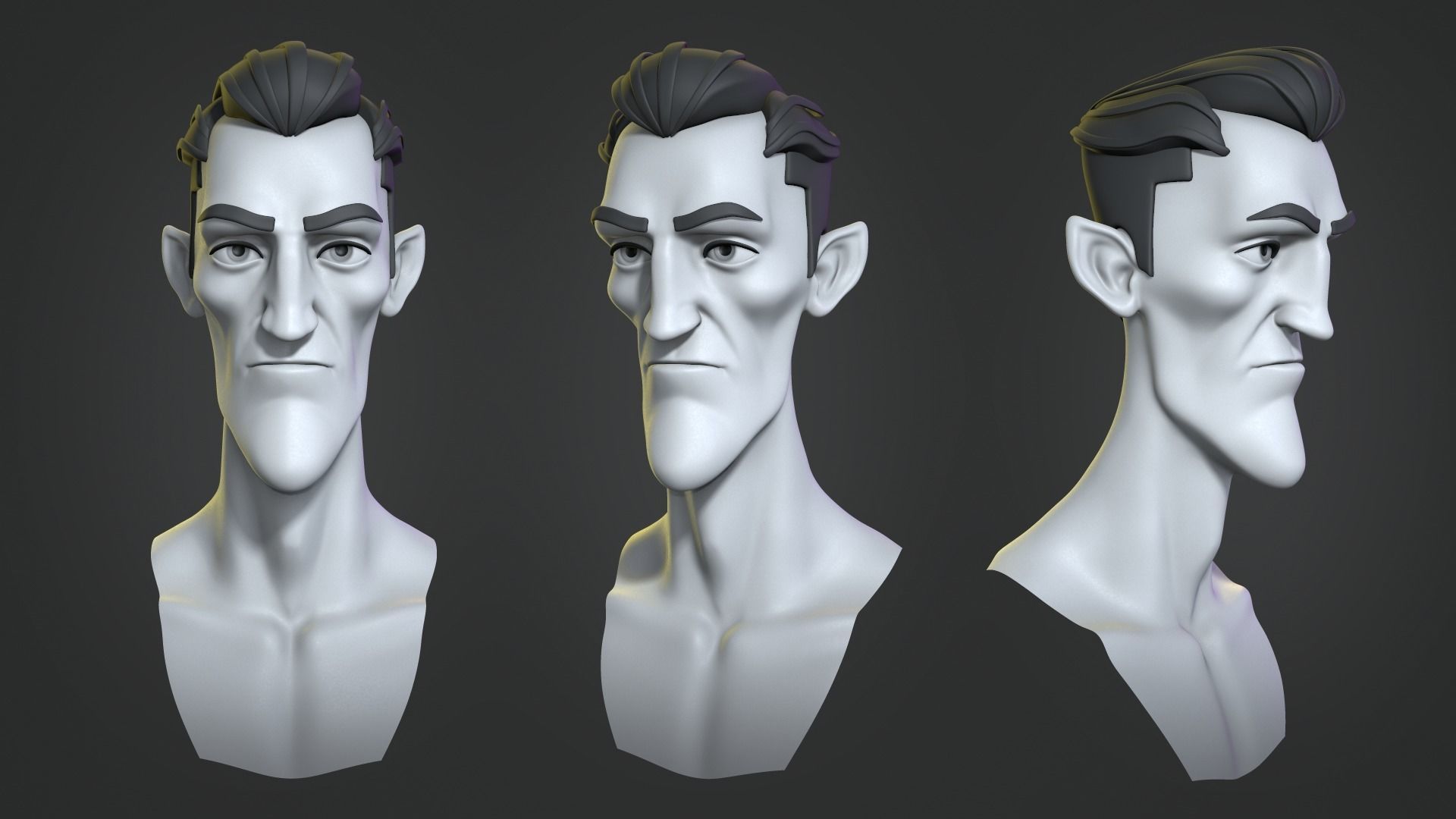 Cartoon Dracula base mesh 3D model_3