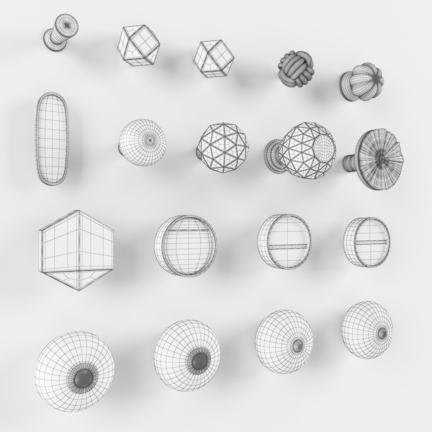 Zara Home Cabinet Door Knobs Set 3D model_3