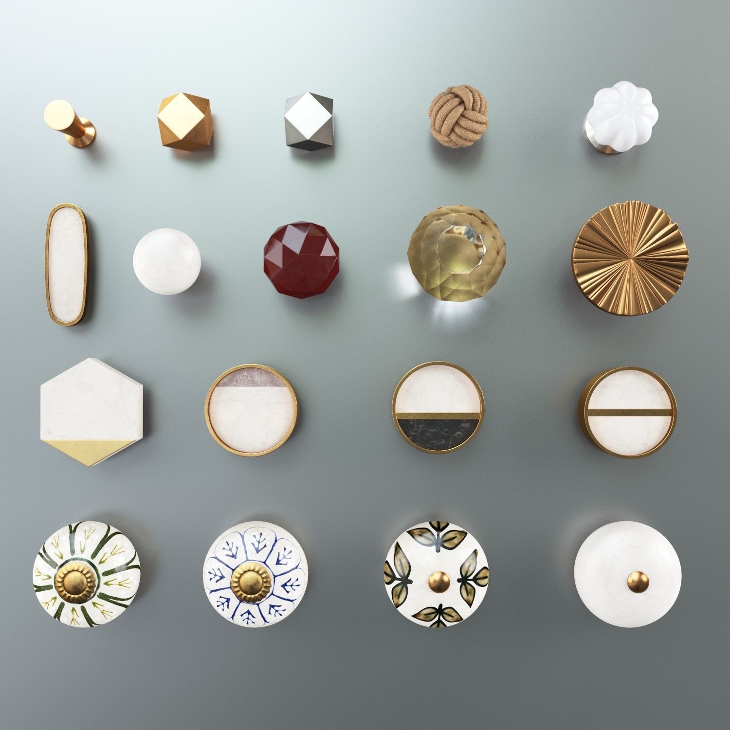 Zara Home Cabinet Door Knobs Set 3D model_2