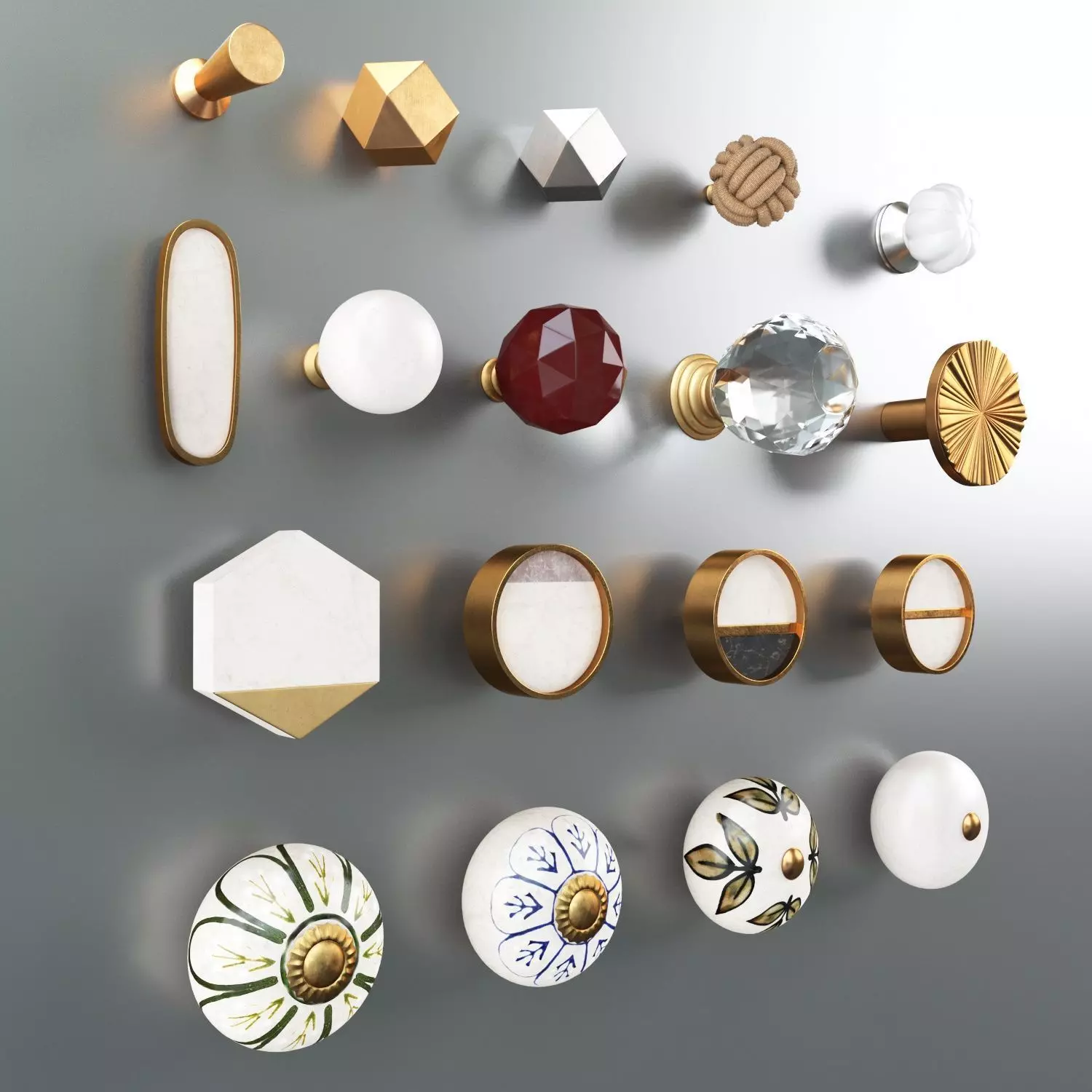 Zara Home Cabinet Door Knobs Set 3D model_0