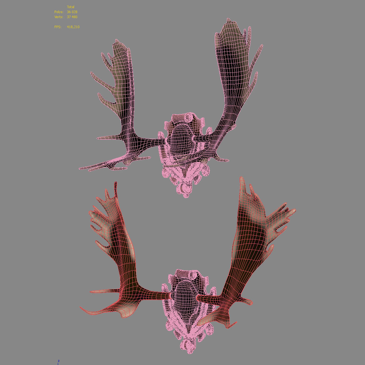 Elk antlers 3D model_8