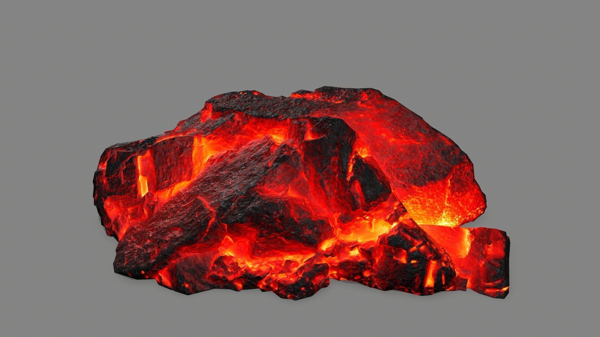 lava rock set Low-poly 3D model_5