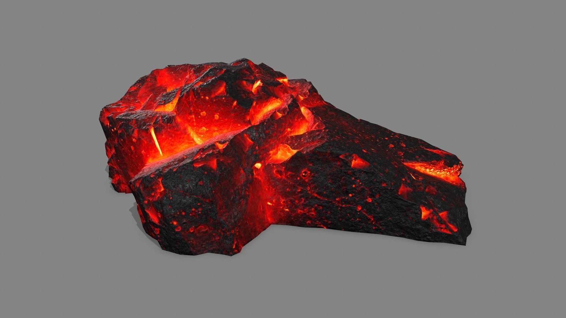 lava rock set Low-poly 3D model_1