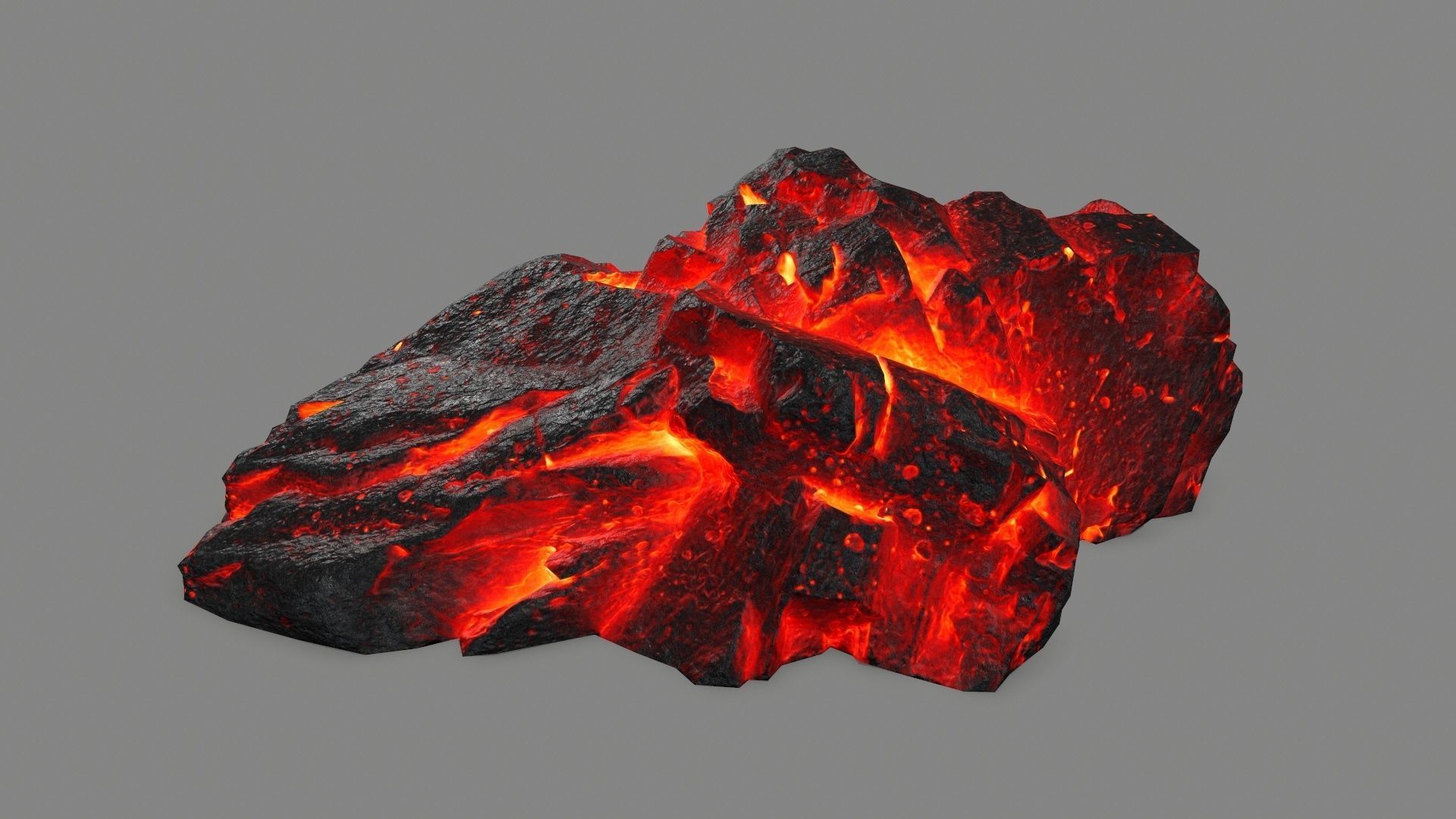 lava rock set Low-poly 3D model_2