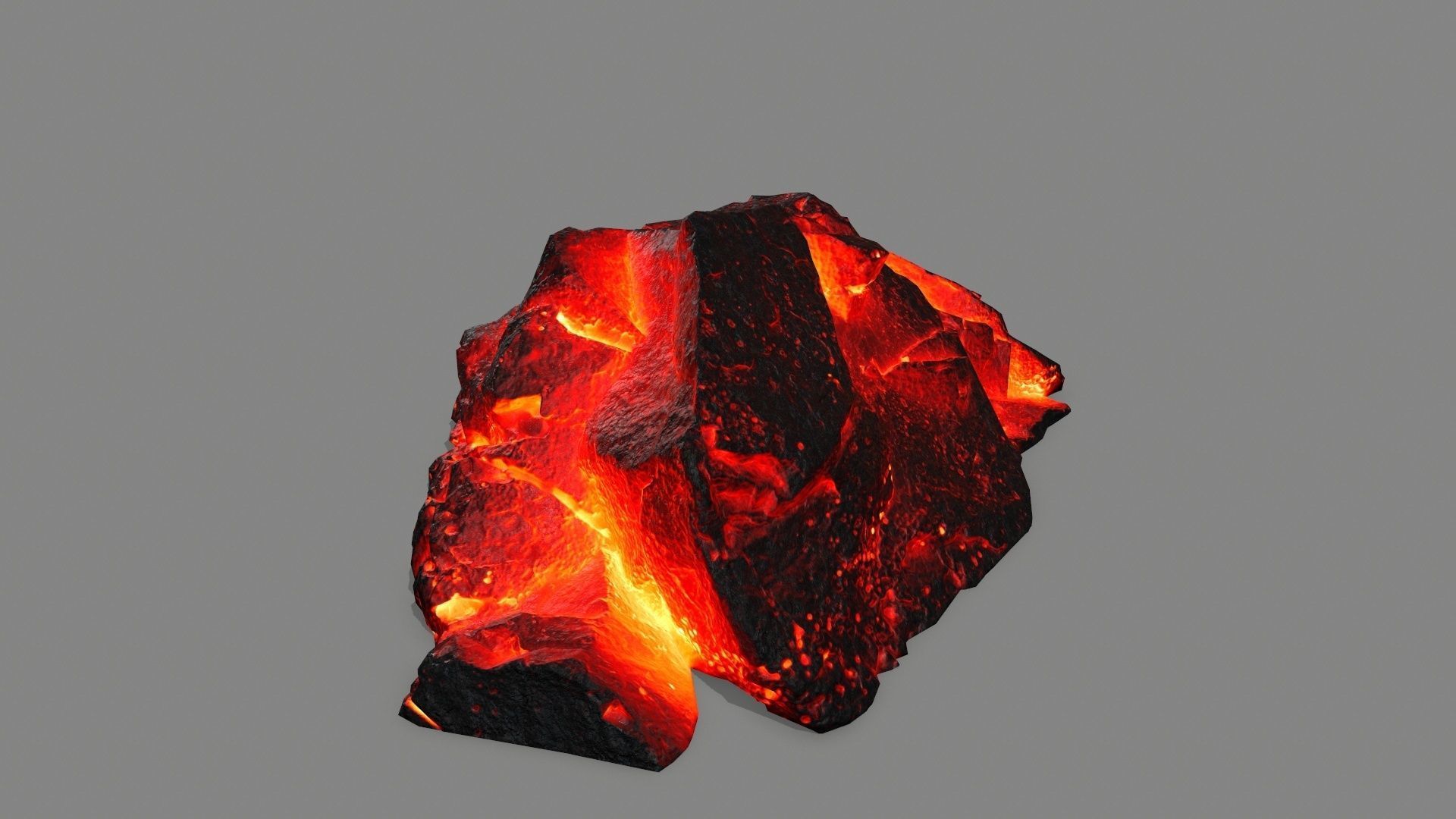 lava rock set Low-poly 3D model_7