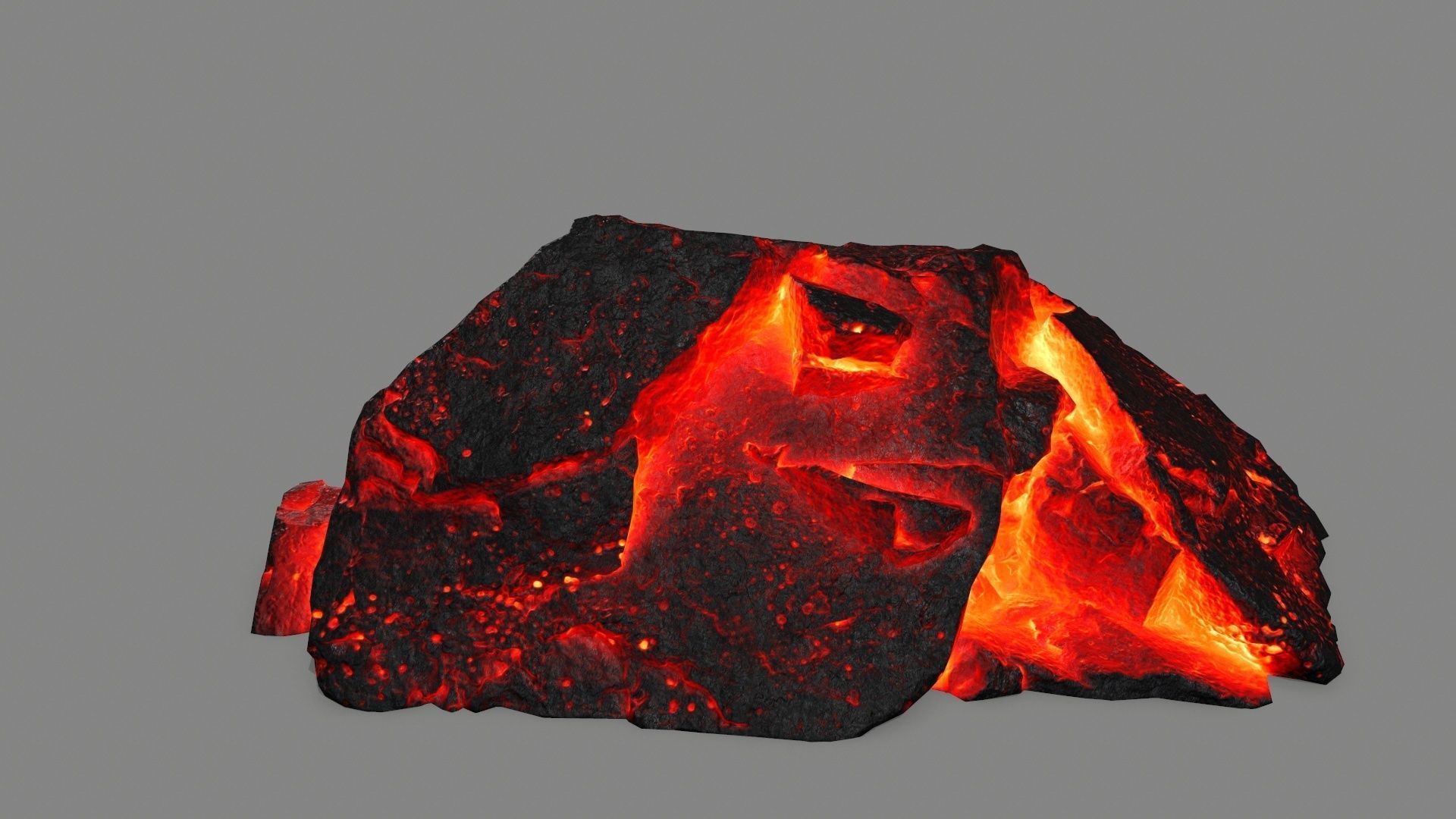 lava rock set Low-poly 3D model_6
