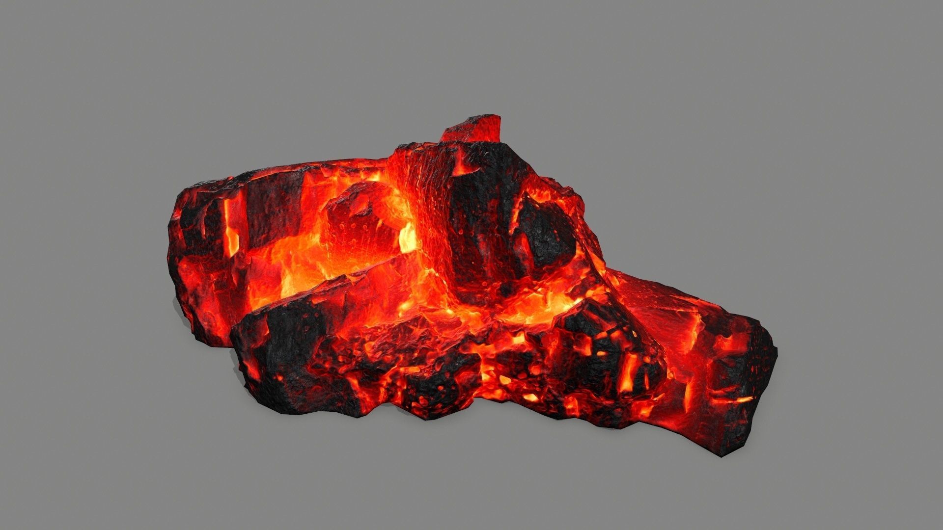 lava rock set Low-poly 3D model_3