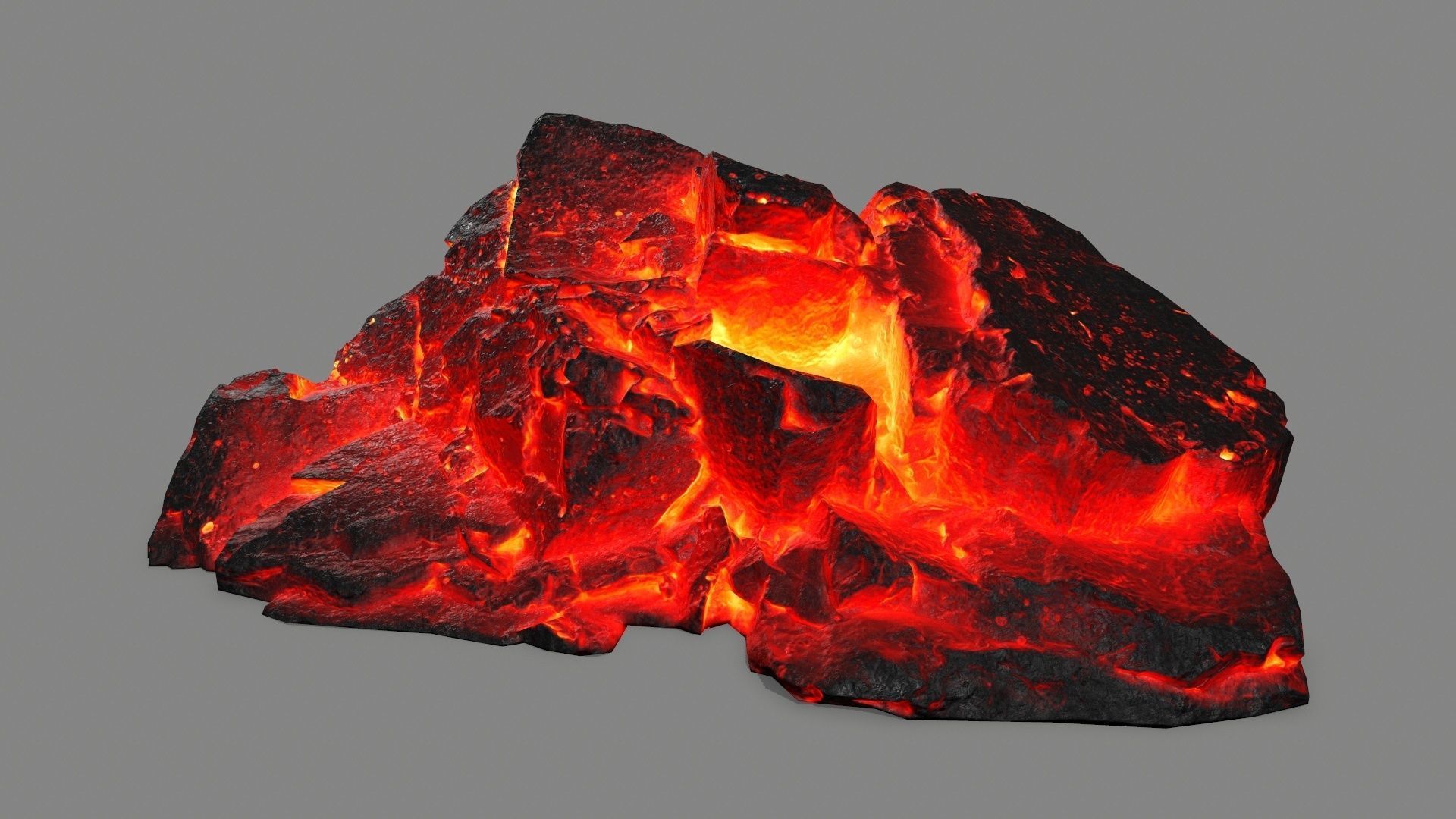 lava rock set Low-poly 3D model_4