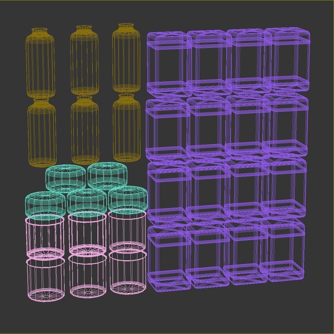 JarFiling set of plastic bottles 3D model_4