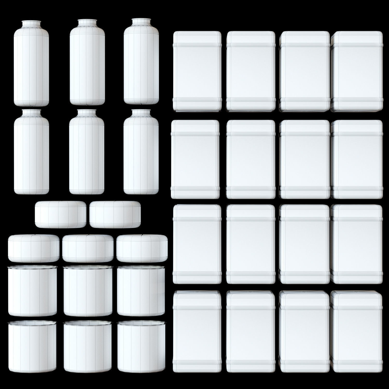 JarFiling set of plastic bottles 3D model_1