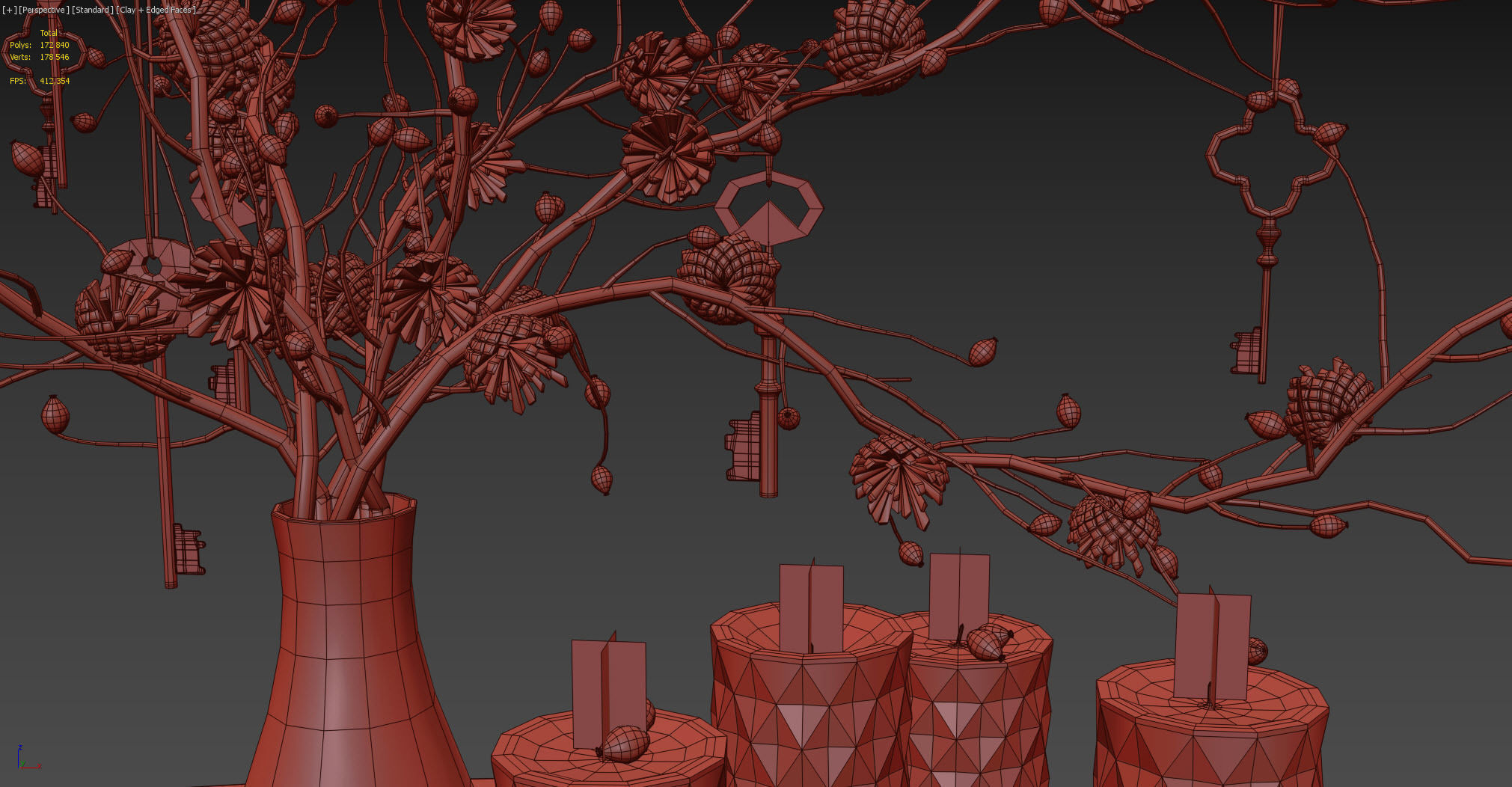 Christmas decorative set 3D model_6