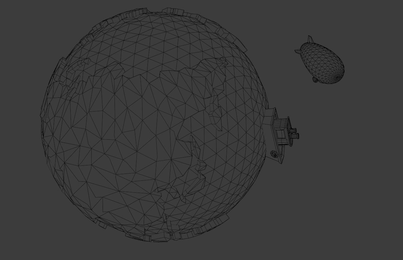 Low Poly Earth Ship Airship Low-poly 3D model_18
