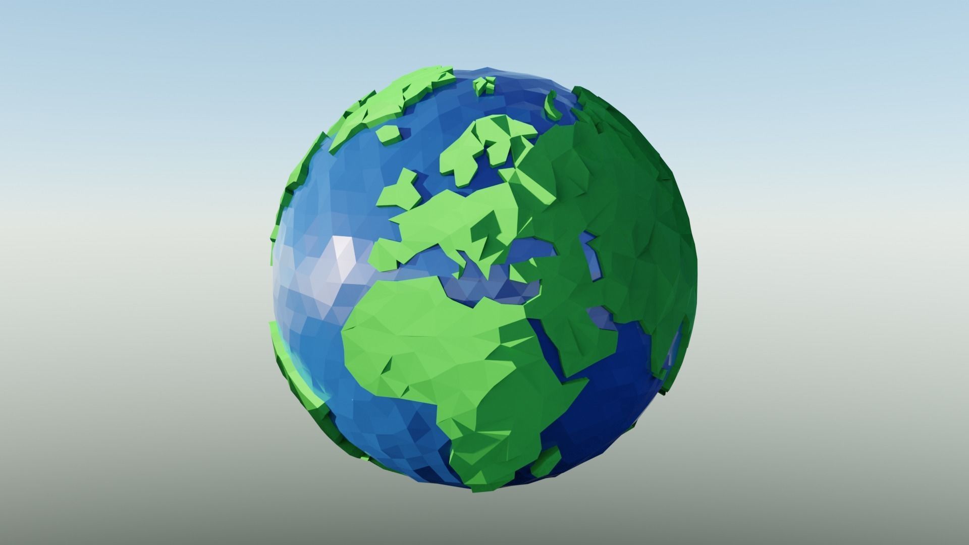 Low Poly Earth Ship Airship Low-poly 3D model_6