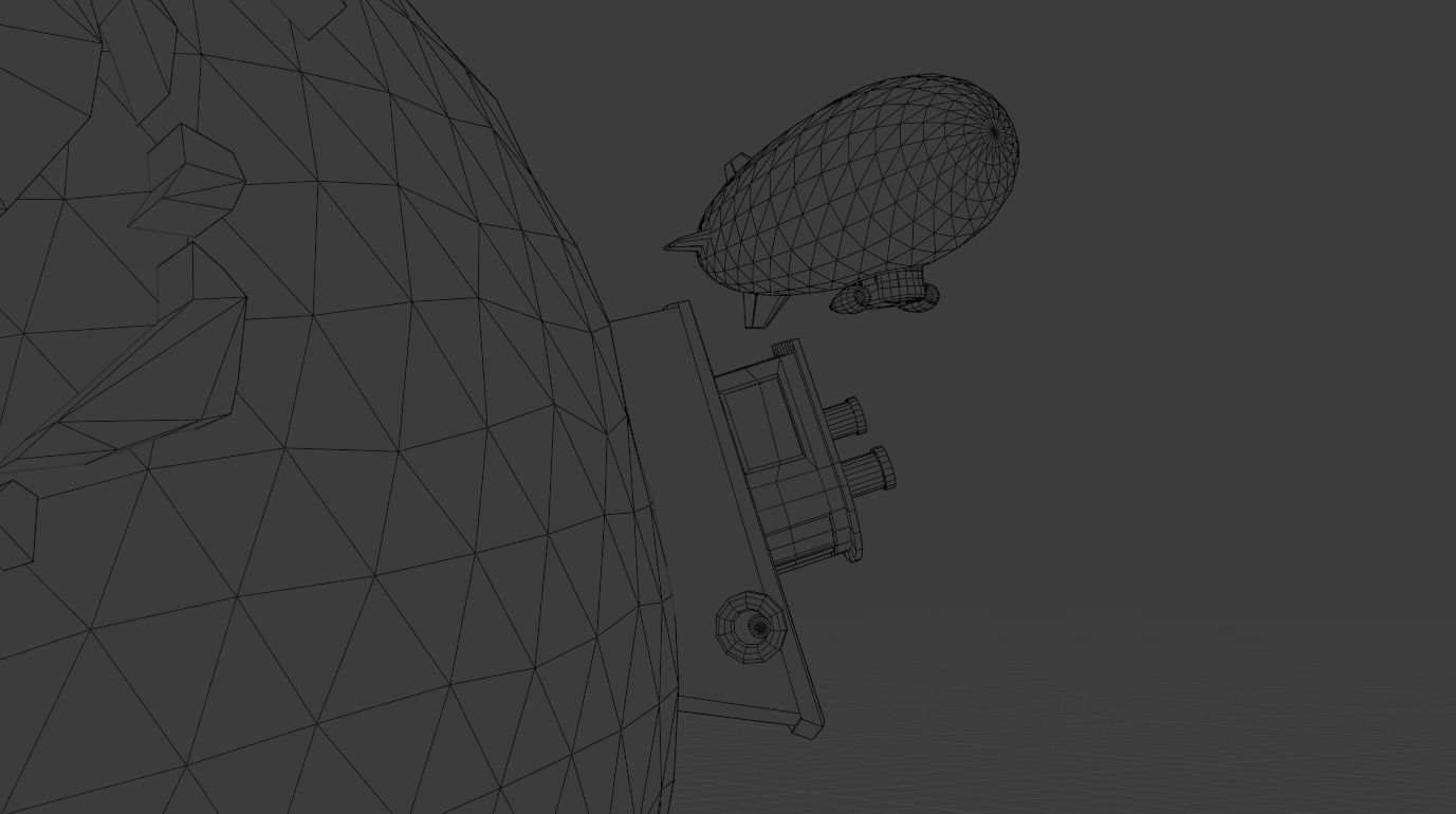 Low Poly Earth Ship Airship Low-poly 3D model_12