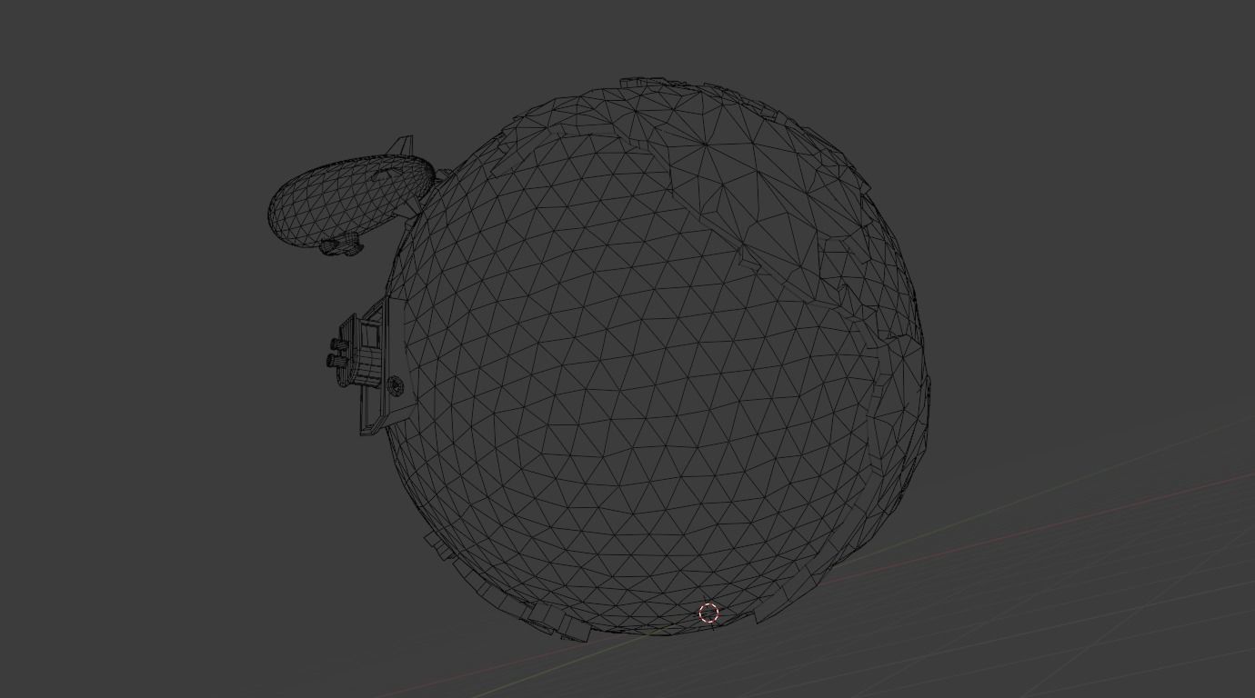 Low Poly Earth Ship Airship Low-poly 3D model_15