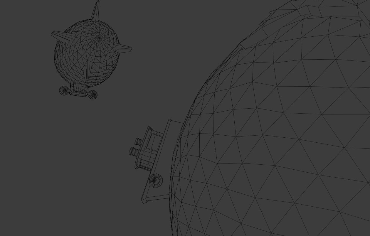 Low Poly Earth Ship Airship Low-poly 3D model_19