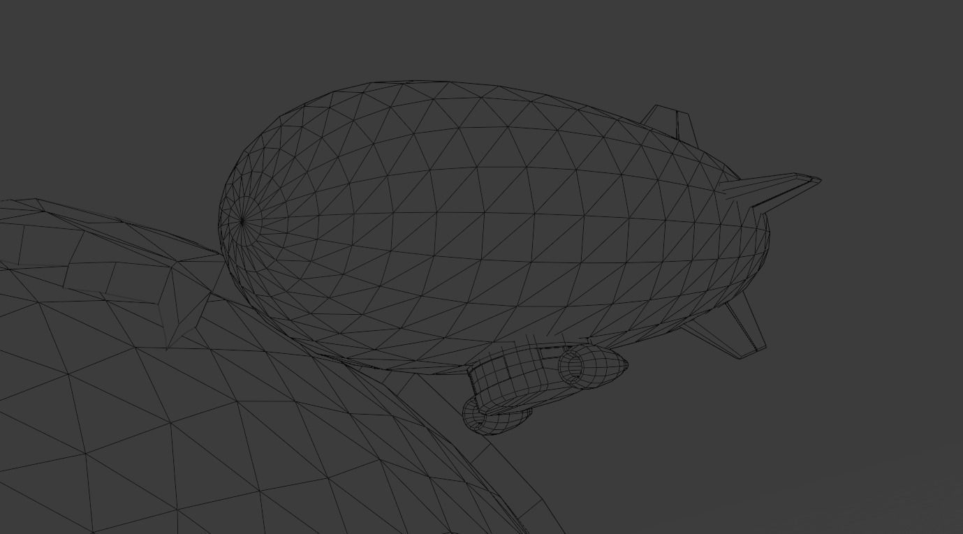 Low Poly Earth Ship Airship Low-poly 3D model_14