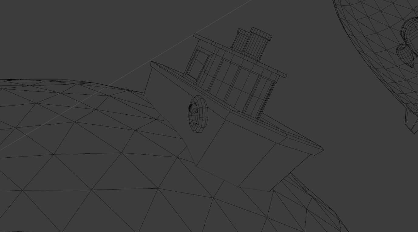 Low Poly Earth Ship Airship Low-poly 3D model_13