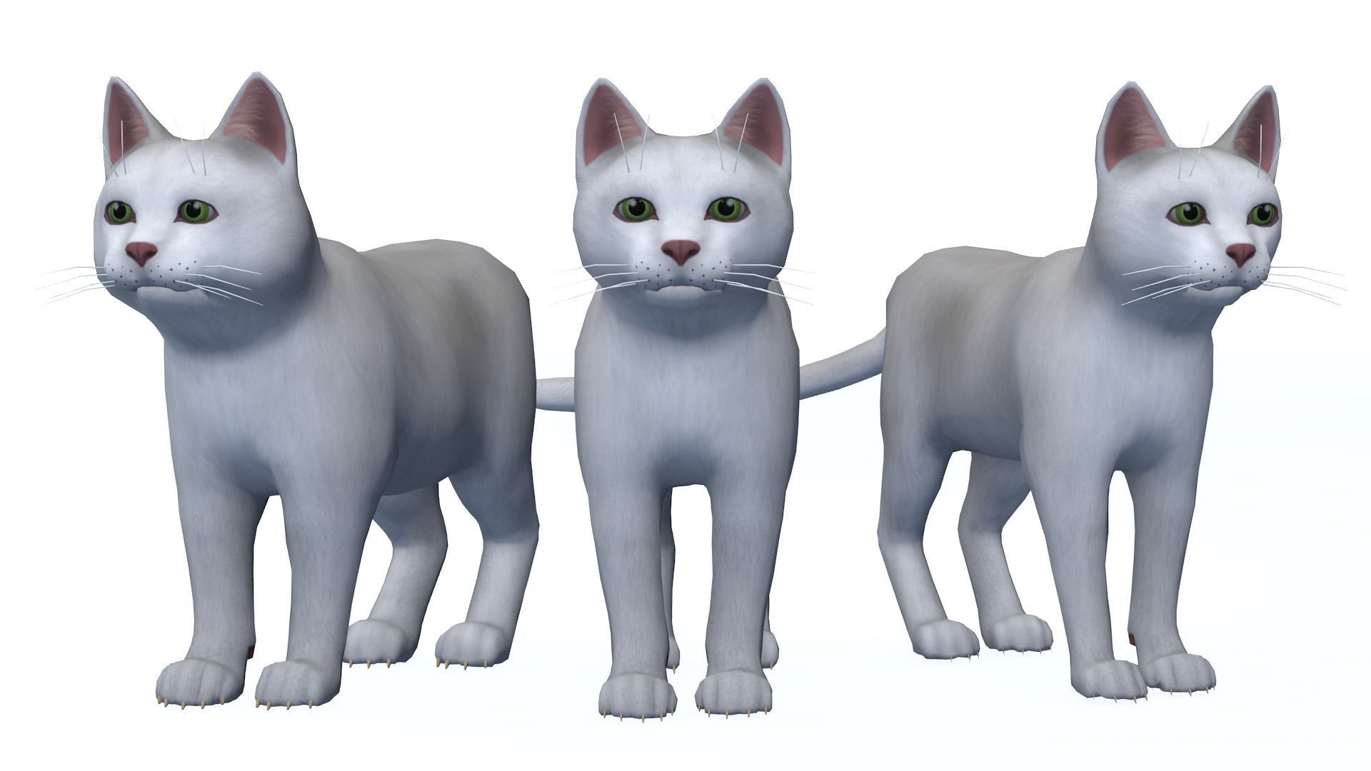 Cartoon Cats pack Low-poly 3D model_5