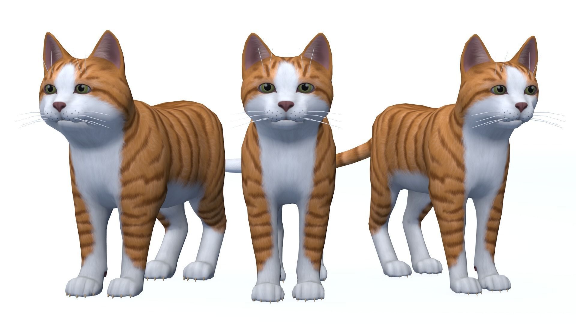 Cartoon Cats pack Low-poly 3D model_11