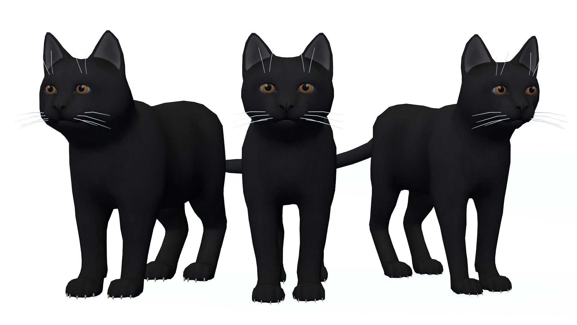 Cartoon Cats pack Low-poly 3D model_8