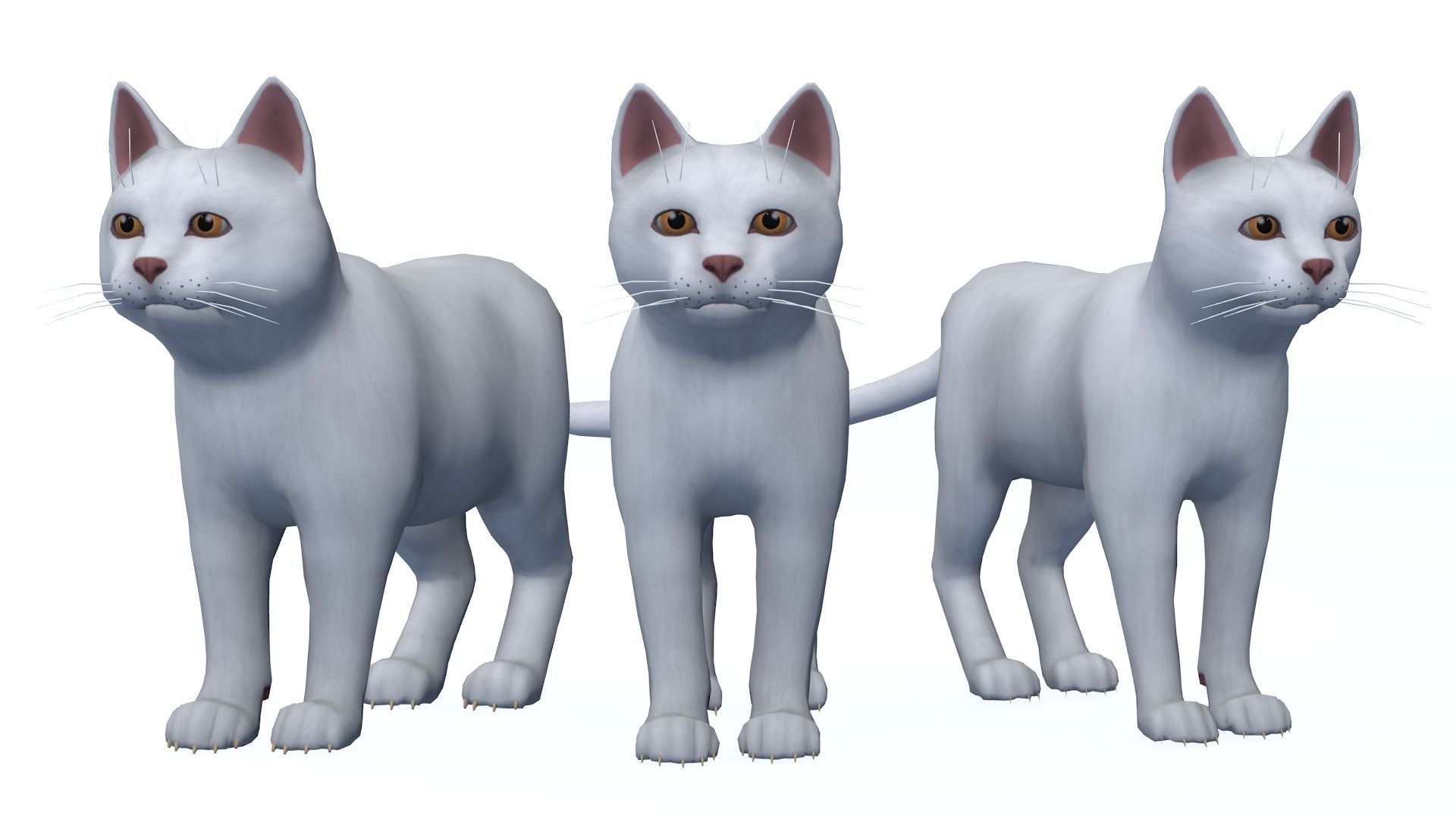 Cartoon Cats pack Low-poly 3D model_2