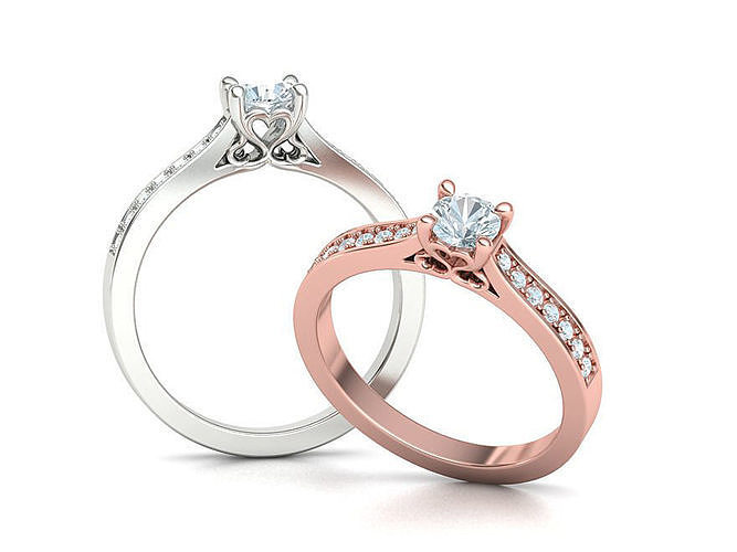 Solitaire Engagement ring Heart design Own design model  3D print model