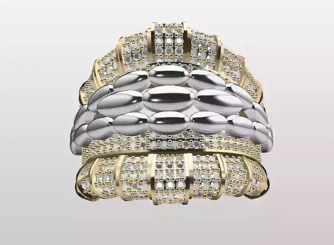 Double Piece Two-Color Ring