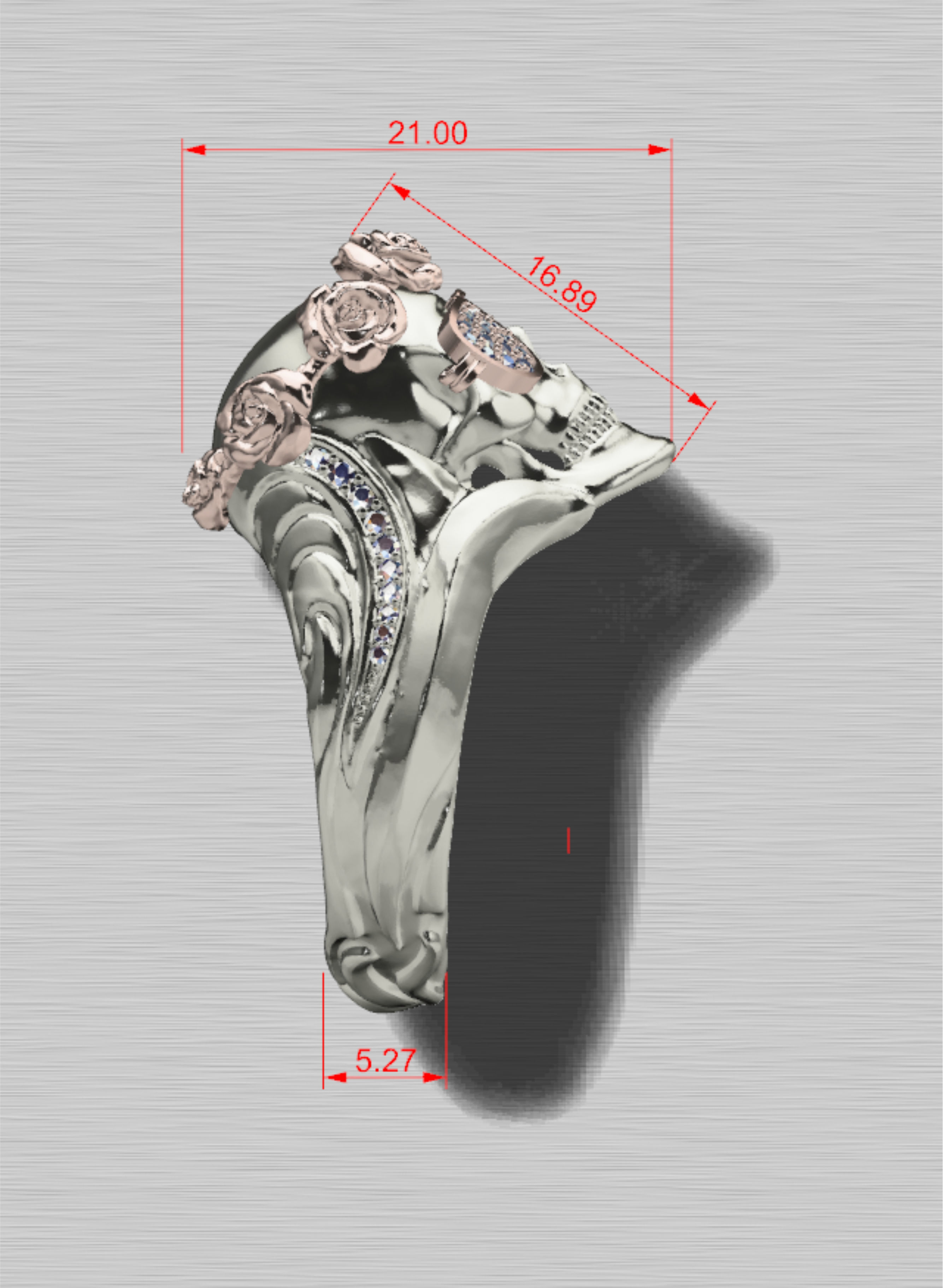 Rings with Couple skulls 3D print model_8