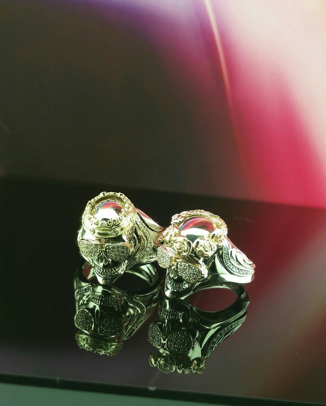 Rings with Couple skulls 3D print model_3