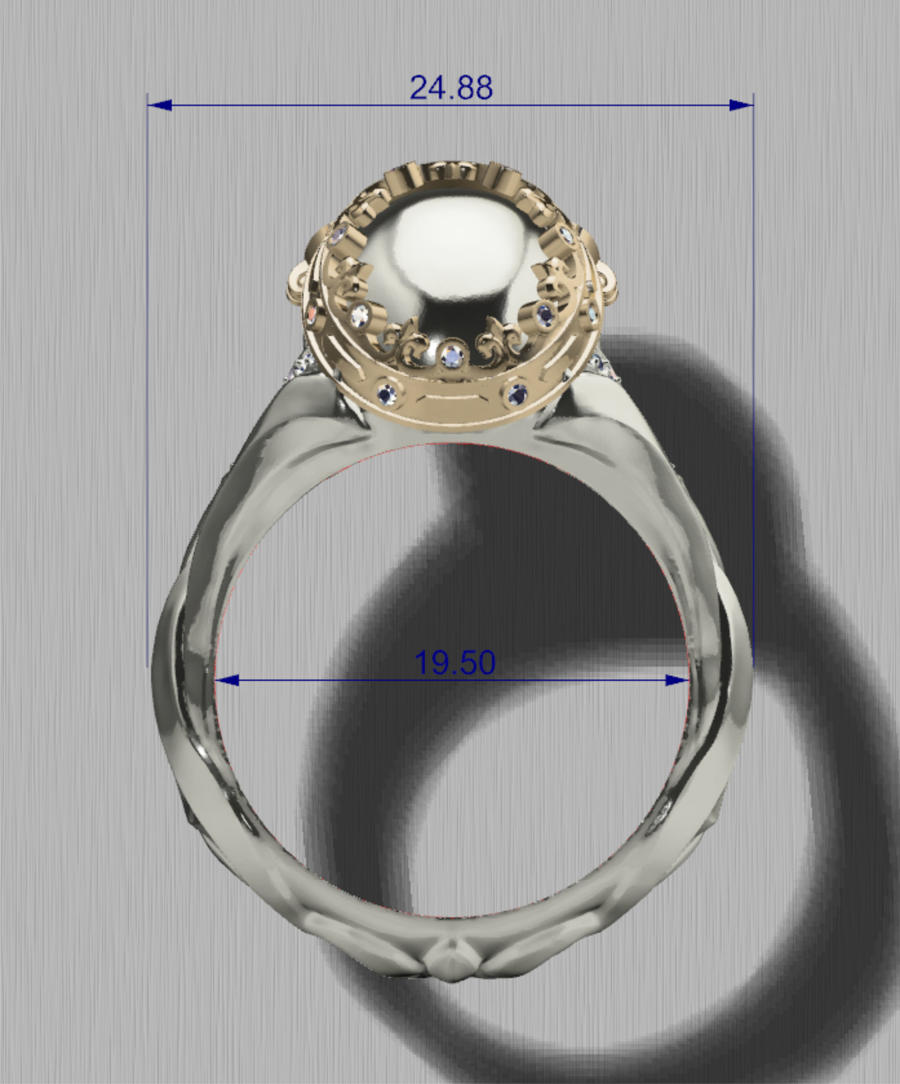 Rings with Couple skulls 3D print model_11