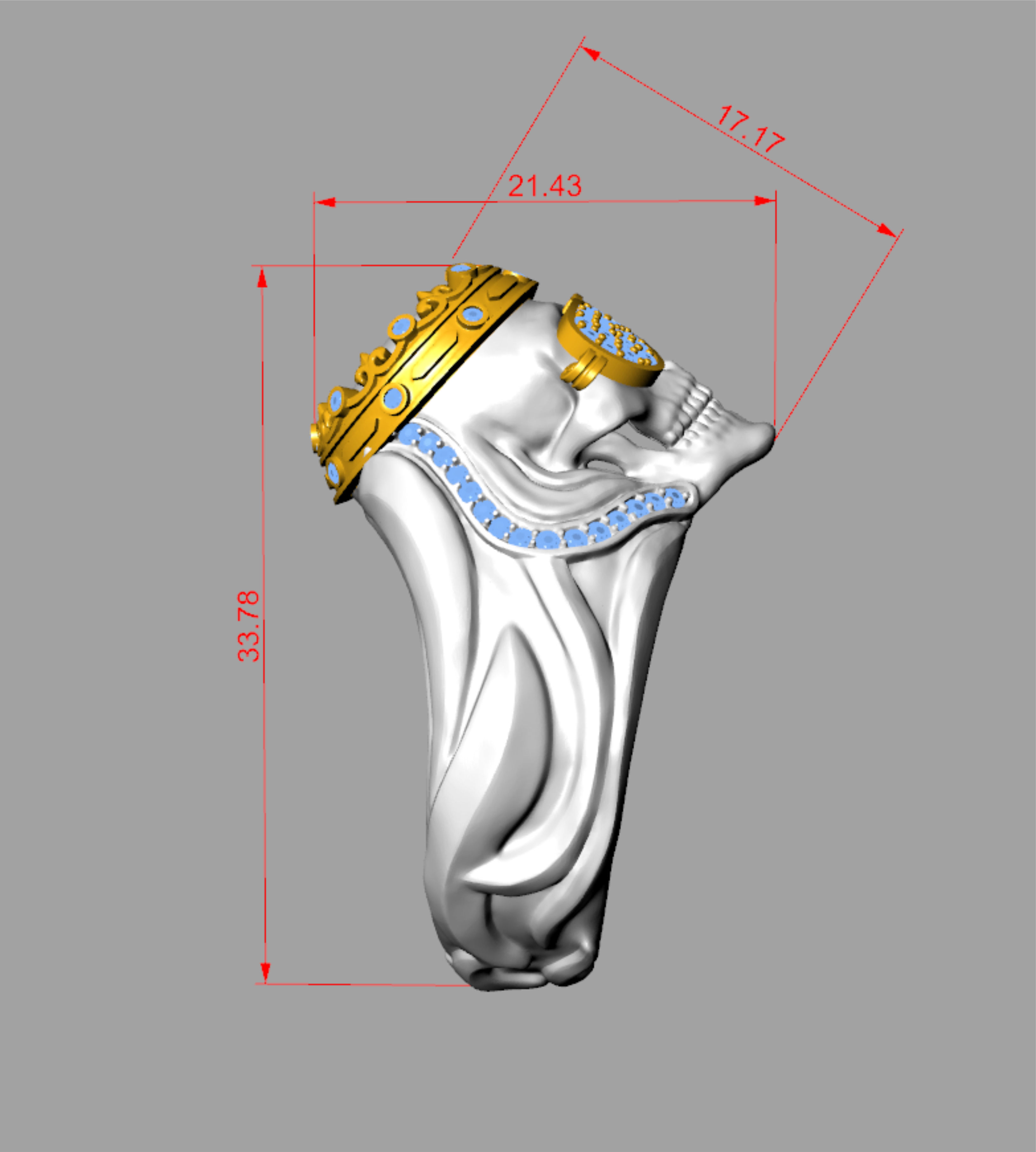 Rings with Couple skulls 3D print model_10